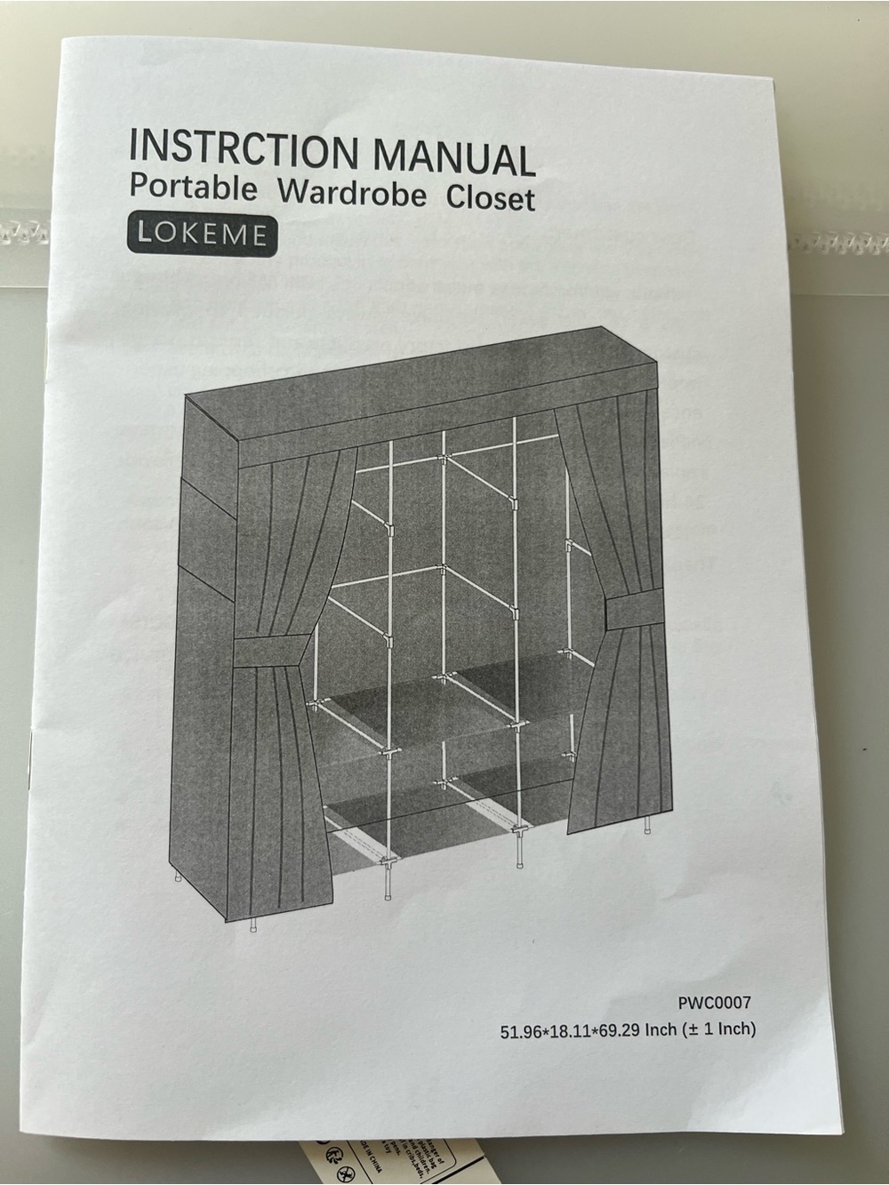 Gray Portable Wardrobe Closet - Fabric Storage Organizer